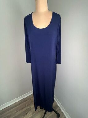 Boston Proper Deep Navy 3/4 Sleeve Maxi Dress